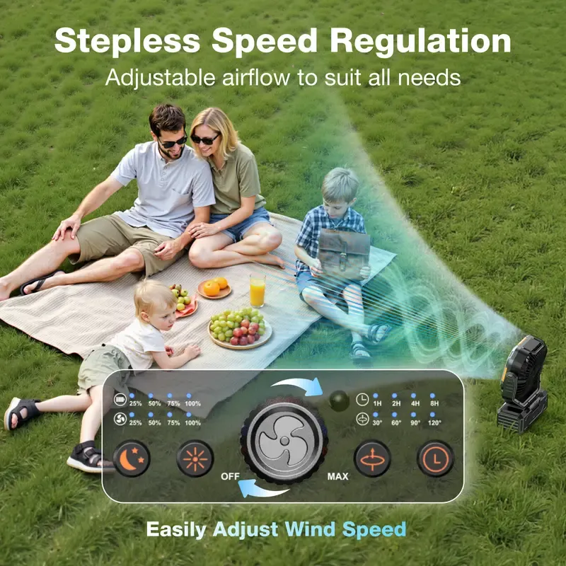 20000mAh Multi - Function Portable Fan