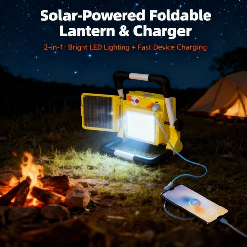 💡Foldable Portable Solar Lantern with Dual USB Ports