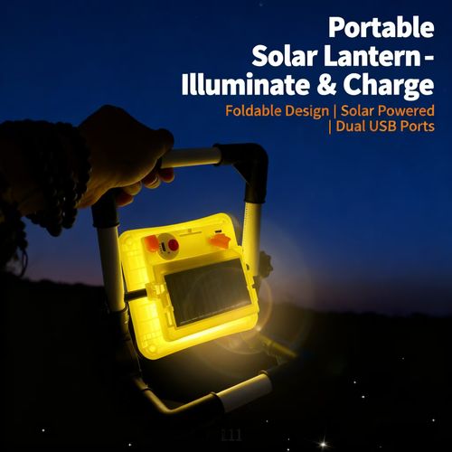 💡Foldable Portable Solar Lantern with Dual USB Ports