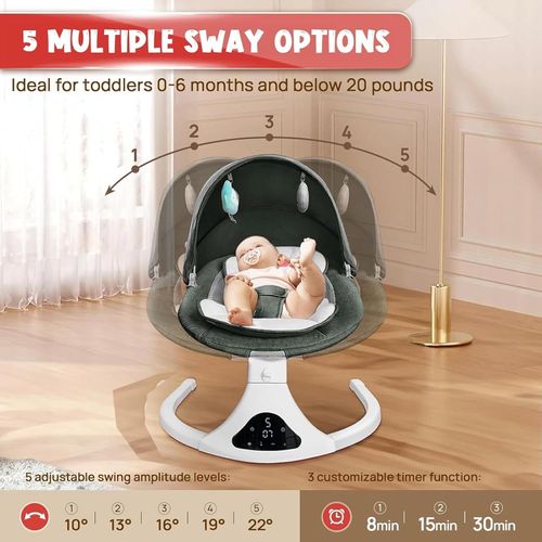 Auto Soothing Baby Swing ​- grey