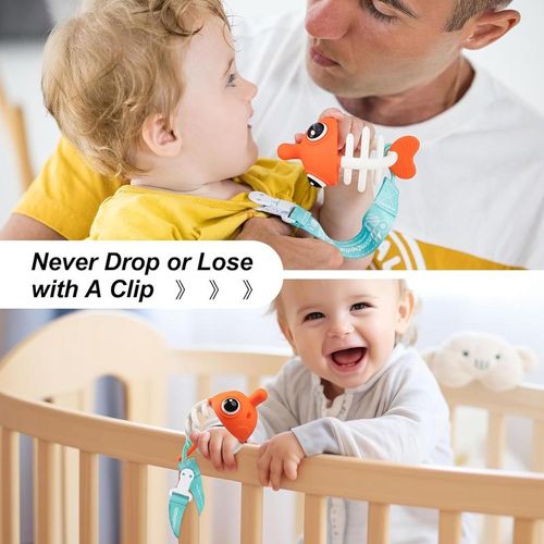 3-in-one Clownfish Soothing & Pop Fidget Baby Sensory Teether Toy Baby Mouth Toy