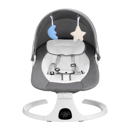 Smart Bluetooth Baby Swing with Remote & Lullabies（U-shaped pillow + ceiling + mosquito net + doll + USB flash drive compatible + remote control + Bluetooth + detachable and washable）