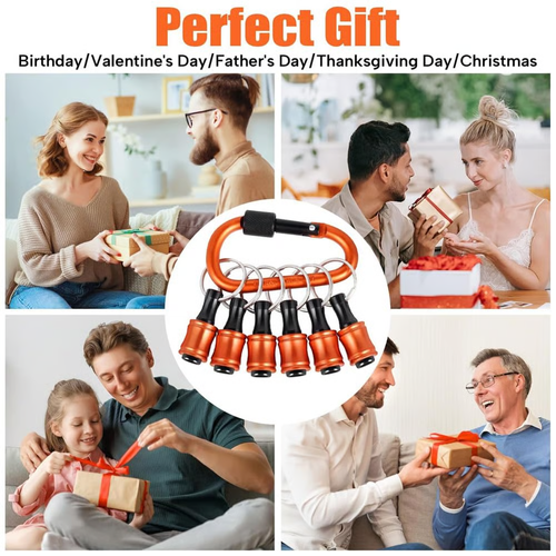 6PCS Orange Quick-Change Bit Holder Keychain