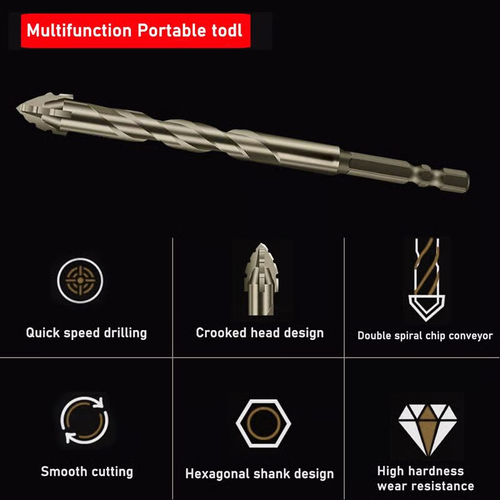 🔥🔥🔥New Four-Flute Sawtooth Eccentric Drill Bit Set(1 Set 6 PCS)