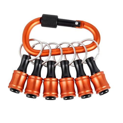 6PCS Orange Quick-Change Bit Holder Keychain