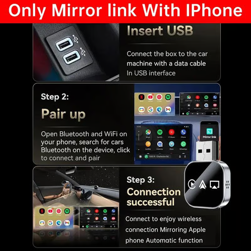 🔥🔥2026 Upgrade 3 in 1 Screen Mirror iOS Phone, wired to wireless Carplay adapter🔥🔥