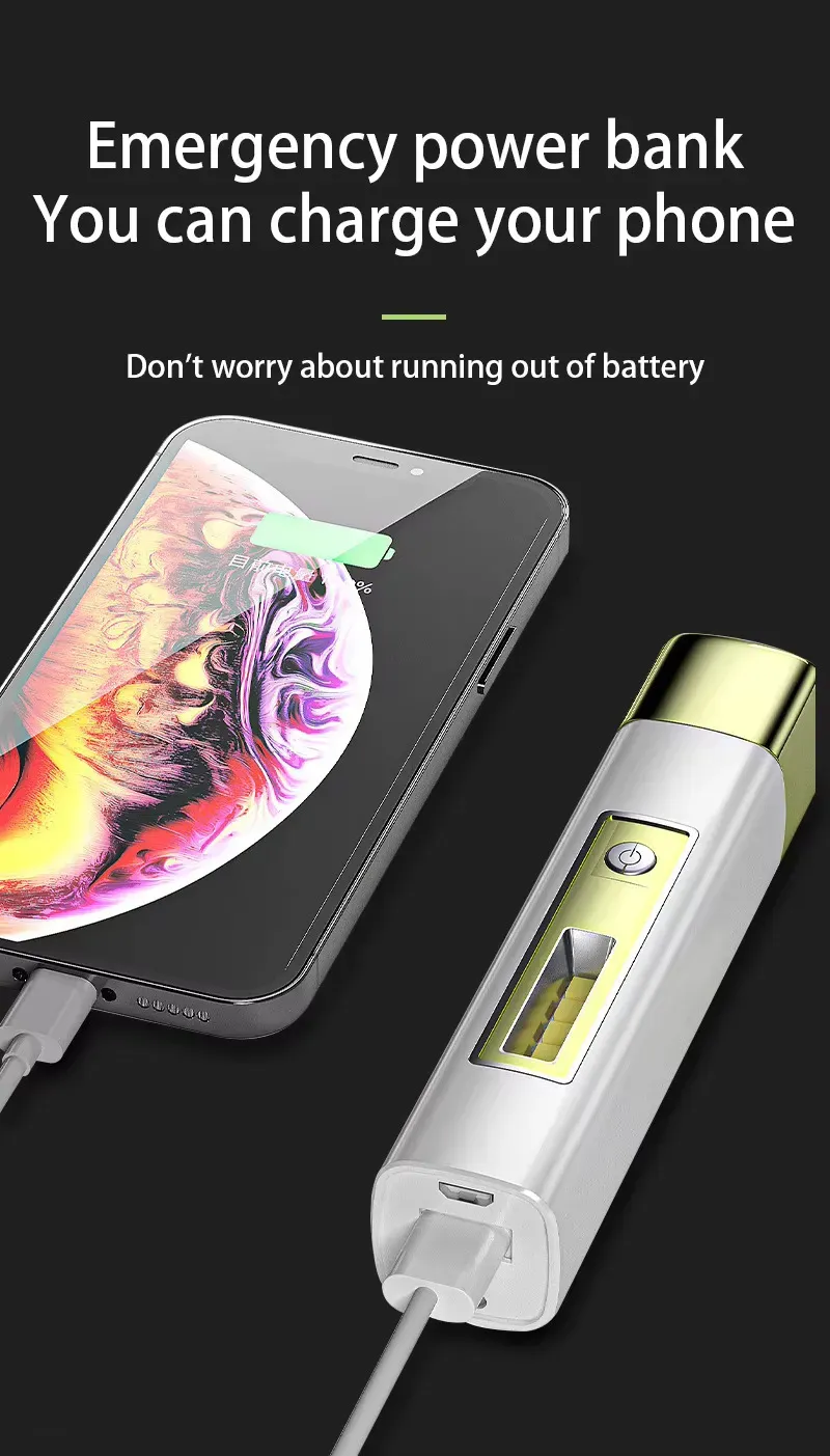 Mini Portable Strong Light Flashlight Rechargeable High Lumens Small Home Light Side Light Power Bank Outdoor Led Flashlight