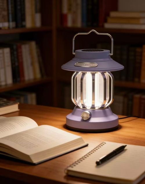 Retro solar LED tent lamp, creative ABS body, multi-functional outdoor garden camping lamp