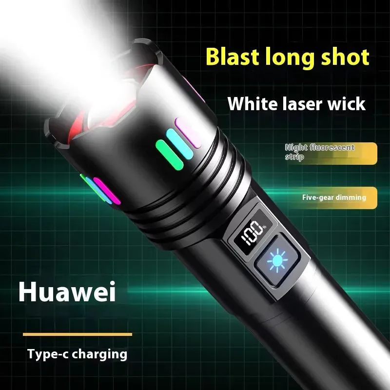 Outdoor Strong Light Digital Display Multi Functional Aluminum Alloy Linternas Powerful Diving Flashlight