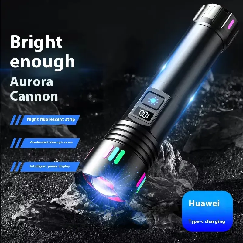 Outdoor Strong Light Digital Display Multi Functional Aluminum Alloy Linternas Powerful Diving Flashlight