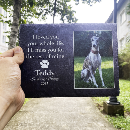 Heartwarming Tribute- I Loved You Your Whole Life, I'll Miss You For The Rest of Mine- Personalized Dog Memorial Stone