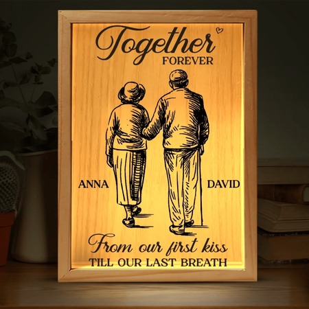 Custom Frame Light Box - Personalized Anniversary Wedding Gifts For Husband And Wife, Him And Her - Our Love Lights The Way