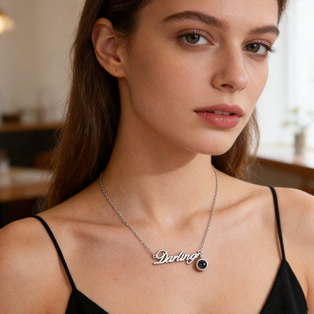 Personalized Name Projection Necklace – Custom Engraved with Name