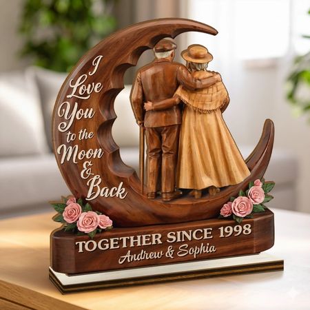 Custom wooden plaque - a personalized anniversary wedding gift for husband and wife for him and her - you bring peace to my world.