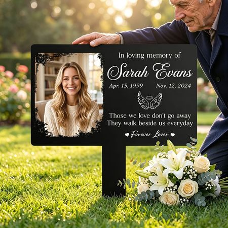 Personalized Photo Memorial Metal Garden Stake Sign