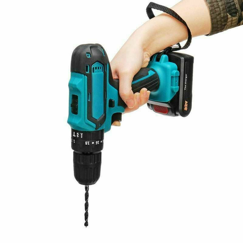 21V 24 PCS Torque Impact Drill Cordless Screwdriver Screwdriver Impact Hammer Drill With Tool Box