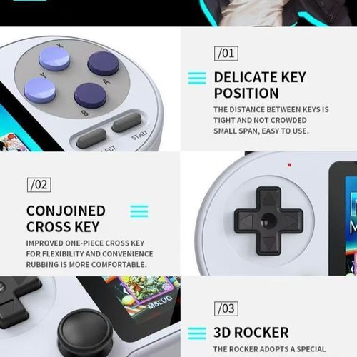 SF2000 IPS 3 Inch Portable Handheld Game Console Built-in 6000 Games Retro Video Game Consoles Support AV Output