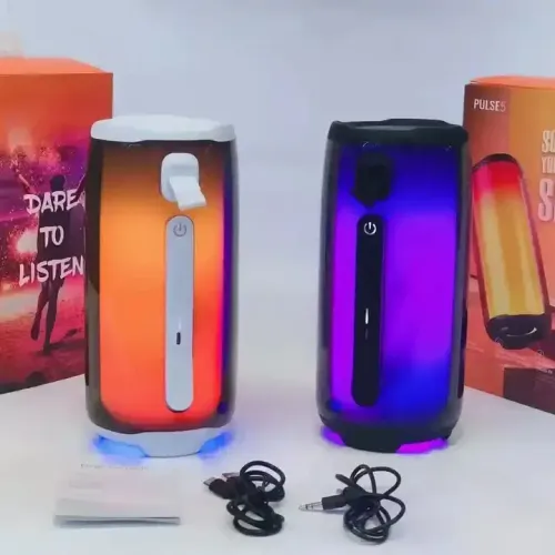 GRB Portable Wireless Pulse 5 LED Flash RGB Speaker Waterproof Mobile Phone Sound System for Outdoor Parties Computer USB