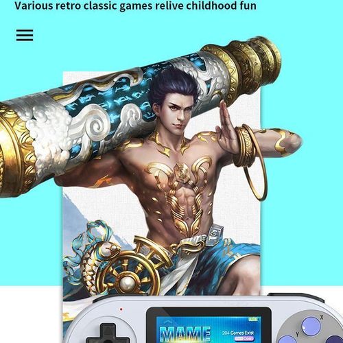 SF2000 IPS 3 Inch Portable Handheld Game Console Built-in 6000 Games Retro Video Game Consoles Support AV Output
