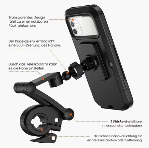 360 Degree Bicycle Phone Holder Waterproof Bracket