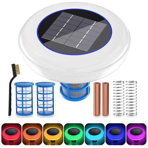 Solar Powered Pool Ionizer with LED Light
