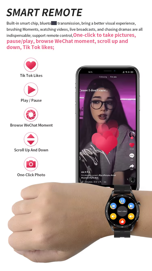 1pc Smartwatch, 3.53cm Full Touch Screen, Men Full Touch Screen Sport Fitness Watches, Multi-Sport Modes Music-Control Remote-Camera Wireless Call Women Smart Watch, Gifts For Friends Couples Wife Husband