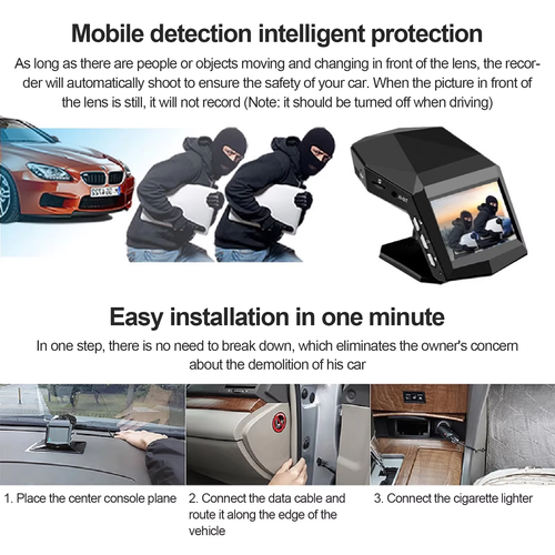 Car center console LCD DVR recorder night vision parking monitor