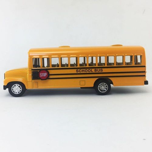 Yellow School Bus Diecast Model pull back action openable doors