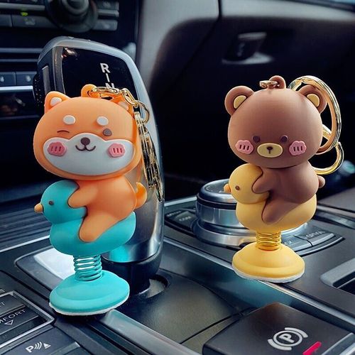 Kawaii Cute Little Bear Pig Duck Pendant Keyring Keychain Car Dashboard Decor