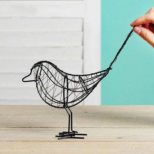 Artificial Trendy Home Furnishing Ornament 1Pc Metal Iron Wire Bird Hollow Model