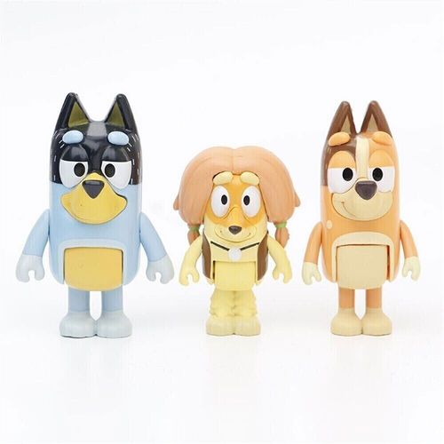 12 PCS Bluey Dog Action Figure Kids Toy Bingo Bluey & Friends Collection Model