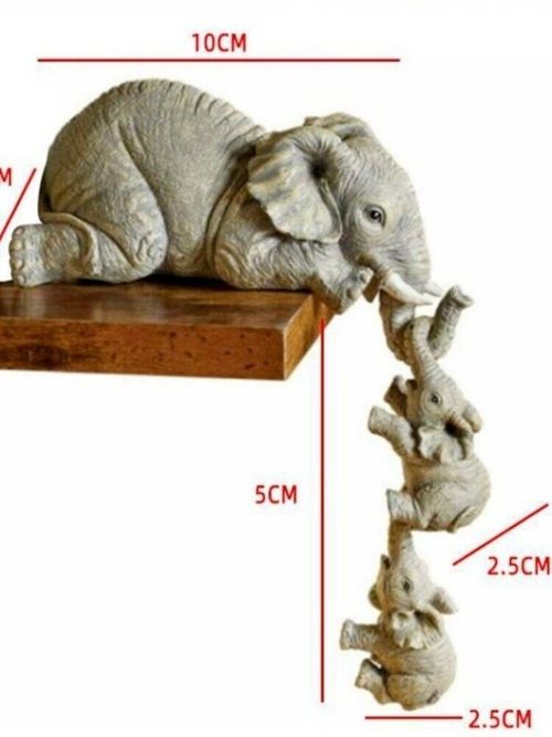 Cute Elephant Figurine Holding Baby Elephant Home Furnishing Decor Gift