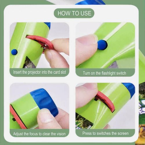 Torch Night Projector Light Educational Toys 2-12 Years Old Kids Boy Girl Gift