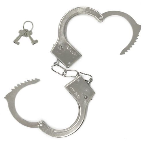 Novelty Toy Handcuffs With Key Police Sheriff Cowboy Kids Costume Accessory