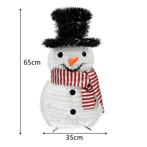 Christmas Snowman Figurine with LED Light DIY Lighted Ornaments Yard Party Decor