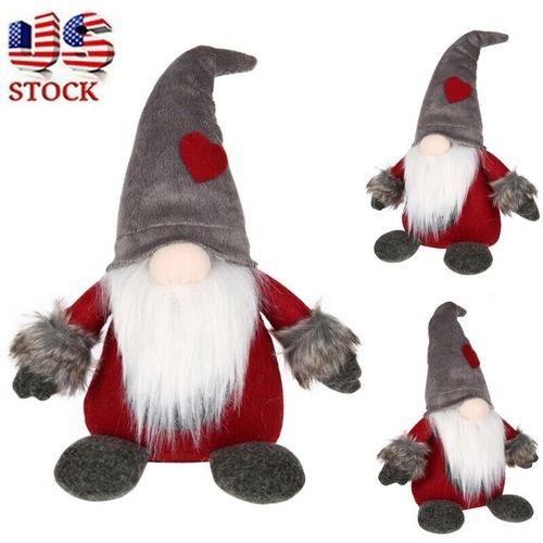 Christmas Faceless Gnome Plush Dolls Santa Stand Xmas Tomte Table Ornament Decor