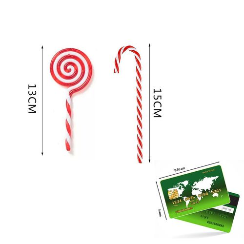 Mini Santa Walking Stick Decoration Acrylic Christmas Tree Hanging Ornaments