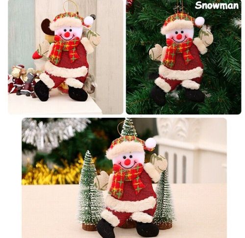 Christmas Hanging Danceing Bear Santa Claus Snowman Doll Xmas Tree Decor Gift