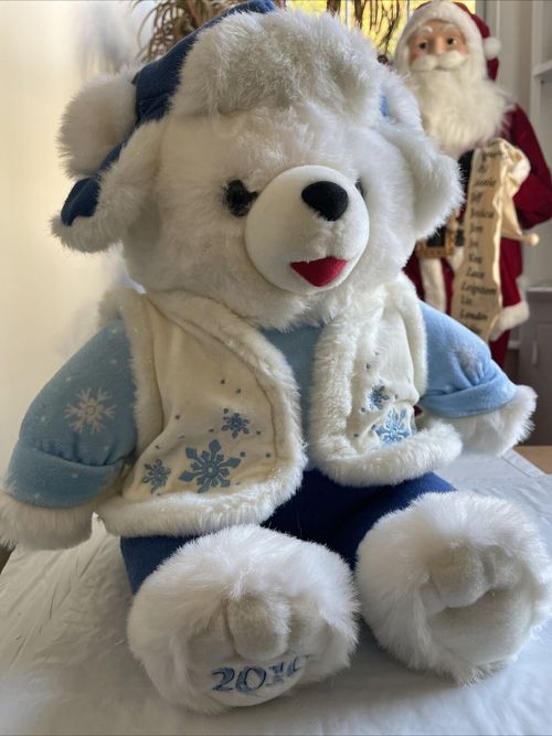 Dan Dee Snowflake Teddy 19 inch 2010 Christmas Blue White Snowflake