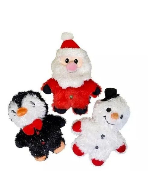 Christmas Holiday Dog Toys - 3pk With Squeakers Santa, Snowman, Penguin