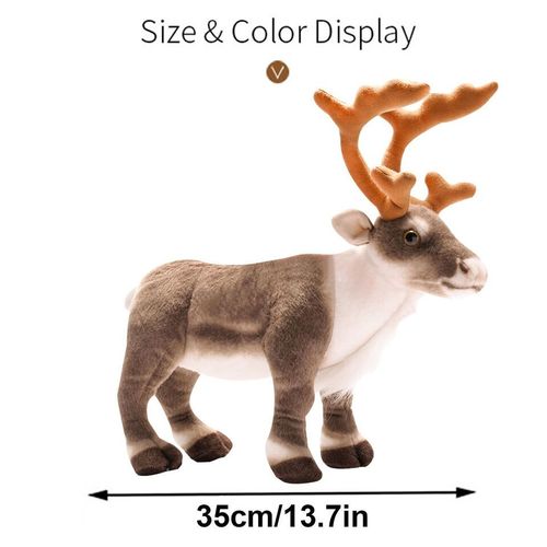 13.7in Cute Reindeer Ornament Christmas Plush Deer Toy For Chairs Bedrooms Sofas