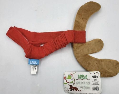 Bark Box Dog Toy MAX'S ANTLER 2018 THE GRINCH CHRISTMAS Reindeer Costume