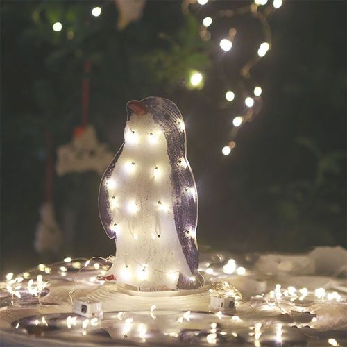 3 x Outdoor LED Christmas Yard Decorations Light Up Penguins Garden Decorations