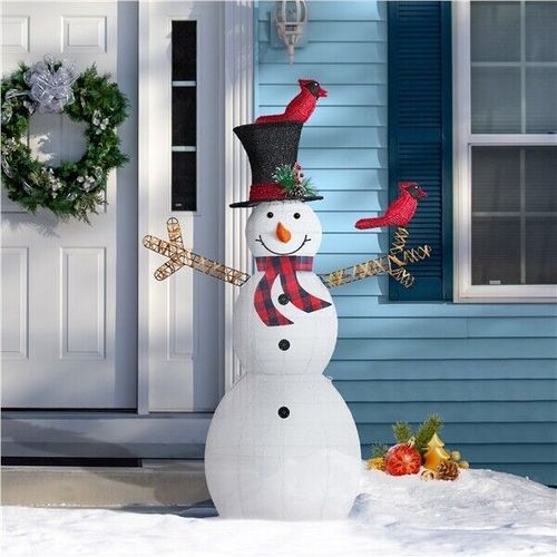 4 ft. Light-Up Snowman Collapsible Outdoor Christmas Decoration