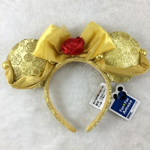 Disney Parks Minnie Mouse Bow Mickey Belle Beauty and the Beast Ears Headband