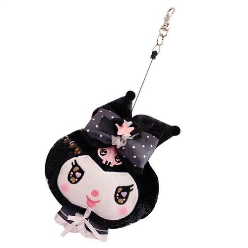 Girl's Kuromi Plush Toy Stretch ID Card Holder Coin Purse Headphone Bag NEW