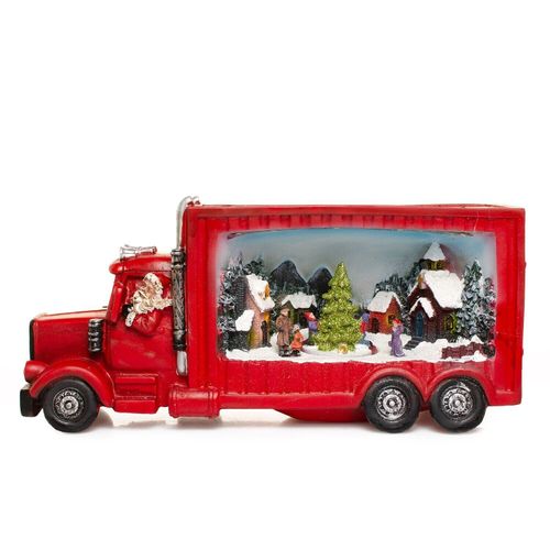 LED Red Christmas Truck Christmas Decoration Winter Scene Lighted Decor