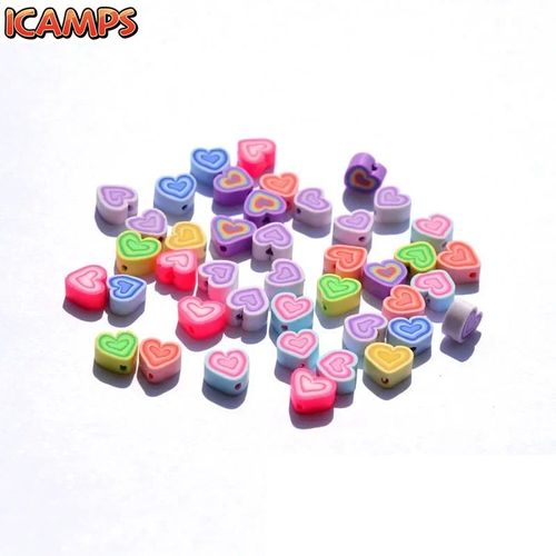 ICAMPS 50pcs DIY Jewelry Accessories polymer clay beads Cartoon Ice cream Mix Design Spacer Multi color Bracelet Department Slices