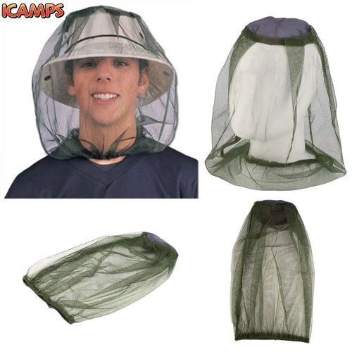 ICAMPS Outdoor Fishing Cap Anti Mosquito Net For Face Mosquito Insect Repellent Hat Bug Mesh Head Net Face Protector Travel Camping Cap