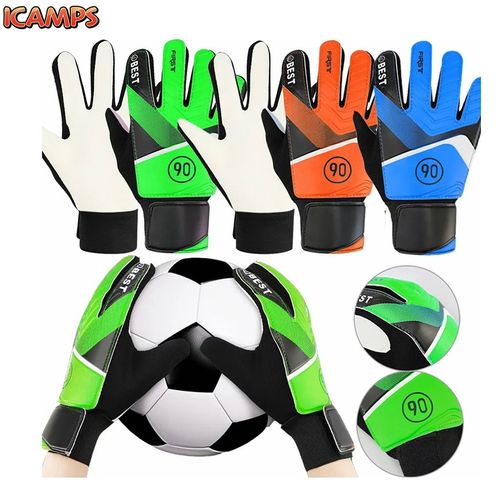 ICAMPS 1 Pair Children Anti-Slip Glove Goalkeeper Gloves PU Gloves Finger Protection Goal Thickened Latex Football Gloves For Kids